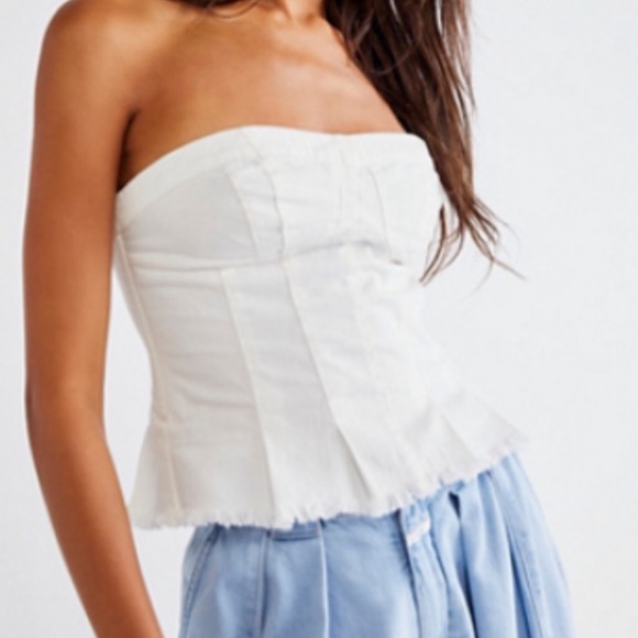 Free People Tops - Free People Better Days Tube Top in White Denim